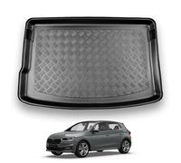NOMAD Skoda Fabia (2021+) Boot Liner [Upper Boot Position] Tailored Fit Car Floor Mat Protector Non Slip Waterproof Raised Edges Compatible Custom Fit Accessory Black Dog & Pet Friendly