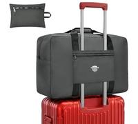 Nomad USA Foldable Travel Bag, Ultra Compact, Lightweight Duffle Bag, Reflective, Features Side Mesh Pockets with Quick-Disconnect D-Ring, Black, 40L US, Foldable Travel Bag