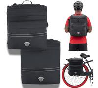 Nomad USA Ingenious 2-in-1 Saddlebag with Backpack, A Convertible Pannier, Reflective, Bicycle Saddle Bag with Mounting Straps (Black, 34L)
