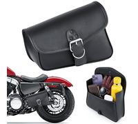 Nomad USA Universal Black Leather Quick Release Motorcycle Swing Arm Bag