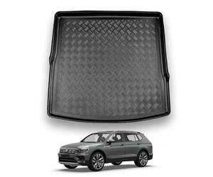 NOMAD VW Tiguan Allspace (2017-2023) Boot Liner [Fits 7 Seats Model with 3rd Row Folded] Tailored Fit Car Floor Mat Protector Waterproof Raised Edges Compatible Custom Accessory Dog & Pet Friendly