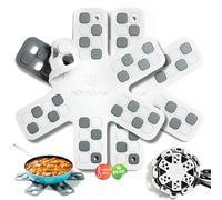 NOMADCHEF Dual-Use Silicone Pan Protectors for Stacking & Trivets for Hot Dishes | Silicone Trivet Mat | Perfect for Pot and Pan Protectors | 2-Pack Medium (12.5in) Cookware Protectors (M2-WHT/GREY)