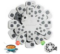NOMADCHEF Dual-Use Silicone Pan Protectors for Stacking & Trivets for Hot Dishes | Silicone Trivet Mat | Perfect Pot and Pan Protectors For Stacking | Cookware Protectors For Stacking (6PCS-WHT/GREY)