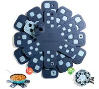 NOMADCHEF Dual-Use Silicone Pan Protectors for Stacking & Trivets for Hot Dishes | Silicone Trivet Mat | Perfect Pot and Pan Protectors For Stacking | Cookware Protectors For Stacking (6PCS-BLU/BLU)