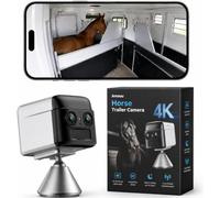 NomadEye Wireless Horse Trailer Camera Live 4K Video to Your Phone with Night Vision, 2-Way Audio, 15H Battery, Magnetic Mount - No Trailer WiFi Needed - Compatible with iPhone & Android