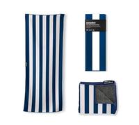 Nomadix Original Towel - Perfect for Beach, Pool, Travel, Camping, Yoga - Made with Recycled Materials - Super Absorbent - Sand Resistant - Cabana Stripe Dark Blue - 72.5x30