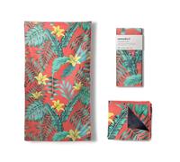 Nomadix Ultralight Towel - Quick Dry & Super Lightweight - Perfect As A Pack Towel to Save On Space - Made with Recycled Materials - Palms Coral - 30x54
