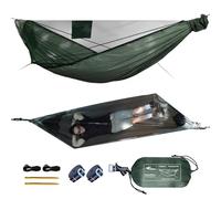 NomadNest 11ft Camping Hammock with Net and Ridge Rope, Detachable Full-Open Mesh, Lightweight Portable Hammocks for Camping Hiking Backpacking