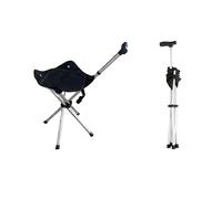 Nomadnia Adjustable Lightweight Travel Stools for Adults, Foldable Easy Carry Cane with Seat, Ideal as Cane Seat Walking Stick Folding Seat 250 Lbs for Camping & Hiking, Black