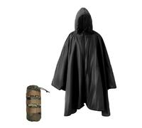 Nomadnia Plus Size Adult Rain Poncho with Hood and Zipper, Poncho Para Lluvia, Tactical Ponchos Adult For Camping, Hiking, Fishing, Travel and Outdoors. Easy to Pack. Black