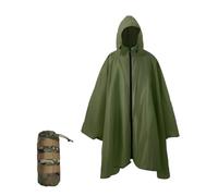 Nomadnia Plus Size Adult Rain Poncho with Hood and Zipper, Poncho Para Lluvia, Tactical Ponchos Adult For Camping, Hiking, Fishing, Travel and Outdoors. Easy to Pack. Dark Green