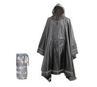 Nomadnia Plus Size Rain Poncho with Hood and Reflective Stripes, Plus Size Poncho, Big and Tall Rain Poncho, Ideal as Rain Ponchos for Adults Plus Size.Grey