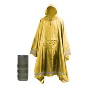 Nomadnia Plus Size Rain Poncho with Hood and Reflective Stripes, Plus Size Poncho, Big and Tall Rain Poncho (UK, Numeric, 30, 32, Plus, Regular, Yellow)