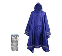 Nomadnia Plus Size Rain Poncho with Hood and Reflective Stripes, Plus Size Poncho, Big and Tall Rain Poncho, Ideal as Rain Ponchos for Adults Plus Size.Blue