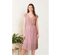 Nomads Clothing Women's Crinkle Viscose Striped Easy Dress in White | Size: 10 Nomads Clothing White 10