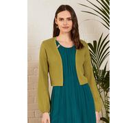 Nomads Clothing Women's GOTS Organic Cotton Short Cardi in Light Khaki | Size: Large Nomads Clothing Light Khaki L