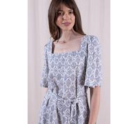 Nomads Clothing Women's Womens Linen Blend Square Neck Dress in Light Blue | Size: 8 Nomads Clothing Light Blue 8
