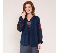 Nomads Embroidered Top - Thunder