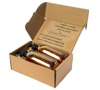 Nomara Organics Amber Glass Soap Dispenser - 2 Pack of 500mL with Lockable Pumps, non-Drip, for Handwash, Lotion, Facial Soap, DIY Shampoo, Gift Set, BPA Free, Refillable