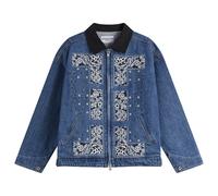 NOMARHYTHM TEXTILE Men's Bandana Embroidery Denim Jacket Indigo/White 3