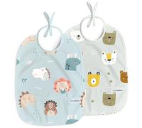 Nombear ® Sleeveless Baby Weaning Bib - Waterproof 6-12 Months Bibs, 2-Pack