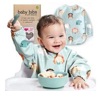 Nombear Waterproof Baby Weaning Bibs with Sleeves for 6-24 Months, 1 Pack