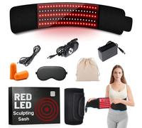 Nomend Weight Loss Belt Red Light, Lumalean Pro Slimming Belt, Portable 660nm 850nm Home Heating Wrap Belt, Tighten Loose Skin and Firm Your Waist, for Menopause Belly, Waist, Thigh, Arms Etc (Black)