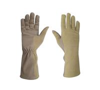 Nomex Flight Gloves, Leather Work Gloves for Men, Soft Durable Sheep Skin Leather Driving, Flying, Gardening Hunting Gloves (Tan, 6 (Long))