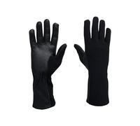 Nomex Flight Gloves, Leather Work Gloves for Men, Soft Durable Sheep Skin Leather Driving, Flying, Gardening Hunting Gloves (Black, 8 (Long))