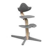 Nomi Chair, Gray - White Oak Wood, Toddler Through Teenager and Beyond with Seamless Adjustability, Better Than a Dining Booster Seat, Cure for Fidgeting, Modern Design, Strong Wooden Stem