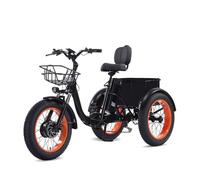 NOMIGO Electric Tricycle for Adults, Foldable E-Trike with 48V 15Ah Removable Battery, Up to 60-80 KM PAS Range, 20" Fat Tyres, 7-Speed, Large Rear Carrier Black