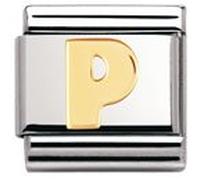 Nomination P Initial Yellow Gold
