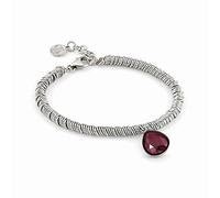 Nomination Allure Bracelet for woman in Stainless Steel with small Bordeaux Crystal. Lenght 19 adjustable to 17 cm. Made in Italy.