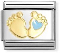 Nomination CLASSIC Gold Blue Baby Feet Charm 030272/86