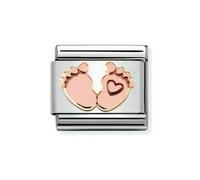 Nomination Baby Feet with Heart Rose Gold Charm