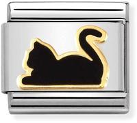 Nomination Black Cat Charm - Stainless Steel