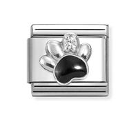 Nomination Black & CZ Paw Print Silver Shine Charm