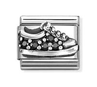 Nomination Black CZ Trainer Silver Shine Charm