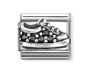 Nomination Black CZ Trainer Silver Shine Charm