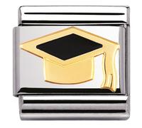 Nomination Black Graduation Hat Charm - Stainless Steel