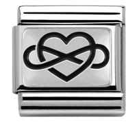Nomination Heart with Infinity Silver Shine