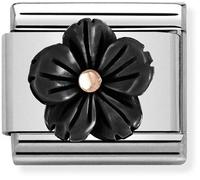 Nomination Black + Rose Gold Flower Charm