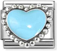 Nomination Stainless Steel & Silver Blue Dotted Heart Charm 330204/34