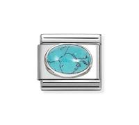 Nomination Stainless Steel & Silver Vein Turquoise Stone Charm 330510/49