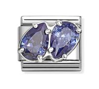 Nomination Silver Blue CZ Double Drop Charm