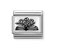 Nomination Book Flowers Silver Shine Charm