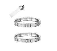 Nomination Bracelets Set, Italian Charm Bracelet with Silver Charms, Adjustable Design for Women, Personalised Jewellery for Daily Wear and Special Occasions, Three Silver Bracelets with Removal Tool