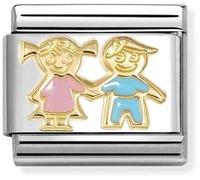 Nomination Brother and Sister Pink and Blue Charm