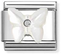 Nomination CLASSIC Silvershine White Mother Of Pearl Butterfly Charm 330509/13