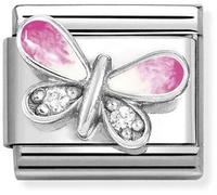 Nomination CLASSIC Silvershine White Cubic Zirconia Pink Butterfly Charm 330321/09